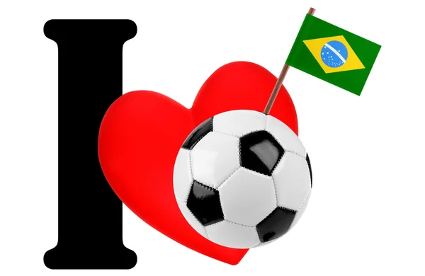 stock image I love soccer ball