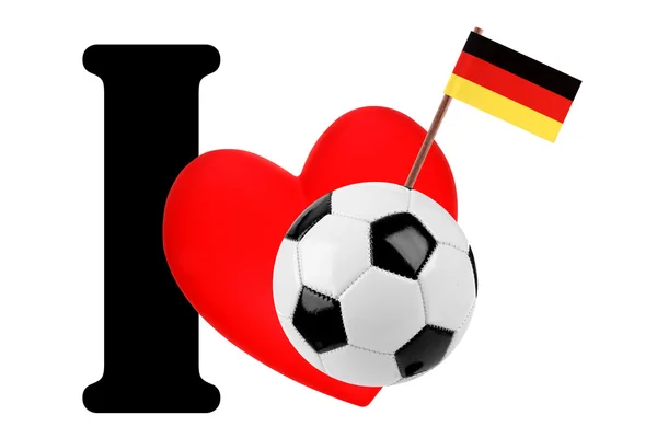 Miluji fotbalový míč — Stock fotografie