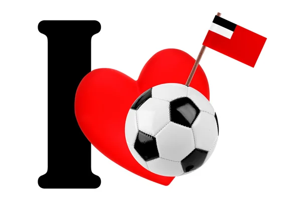 Miluji fotbalový míč — Stock fotografie