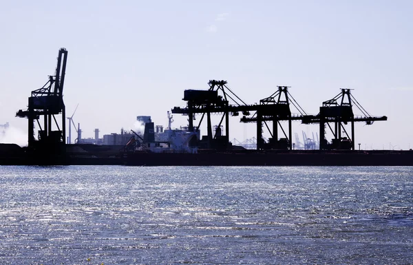 Sky line of the Rotterdam port — Stock Photo, Image
