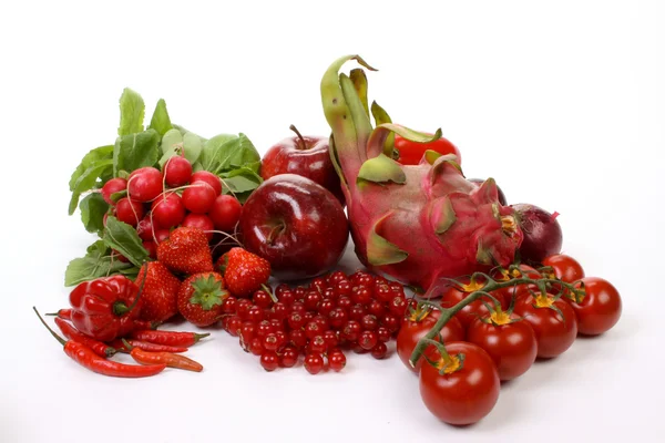 Κόκκινα φρούτα και λαχανικά — Φωτογραφία Αρχείου