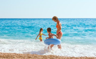 Family vacation on summer Ionian sea clipart