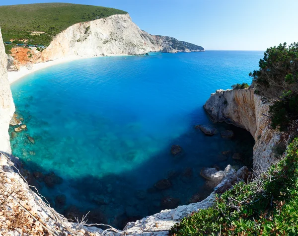 Yaz sahil panorama ile kumsal (lefkada, Yunanistan).