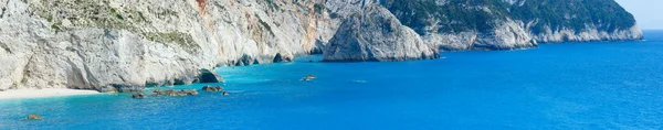 Zomer kust panorama (lefkada, Griekenland). — Stockfoto