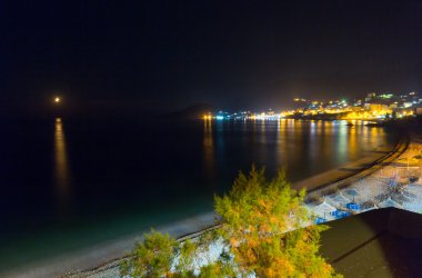 Summer coastline night view (Albania) clipart