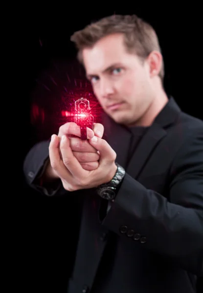Laser på en pistol — Stockfoto