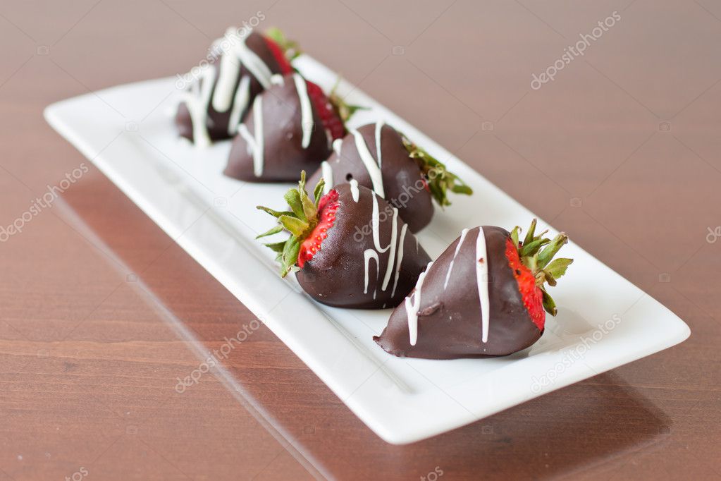 Dark cholate covered strawberries