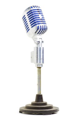 Vintage & seksi metal mikrofon w/mavi örgü