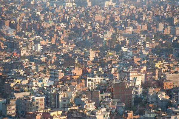 stock image An evening cityscape of many buildings of Kathmandu City, Nepal. View from Swayambhunath pagoda