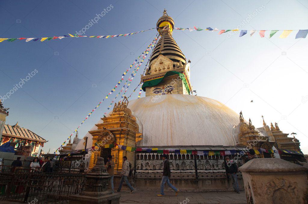 Swayambhunath pagoda is the famous landmark Buddhist temple in Kathmandu, Nepal. The temple is also know as the 