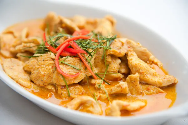 Curry de coco de cerdo rojo seco (Panaeng): Deliciosa y famosa comida tailandesa — Foto de Stock