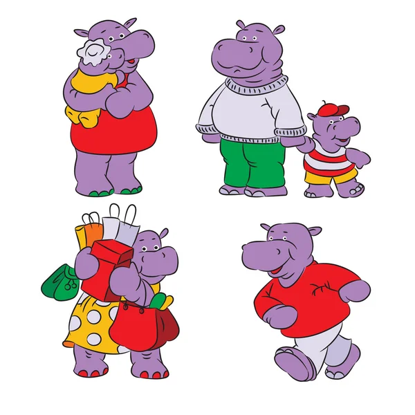 Hippopotamus — Stock Vector