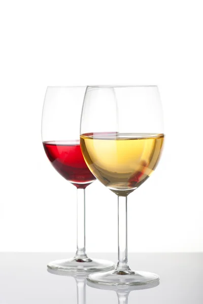 Verre de vin blanc et rouge — Photo