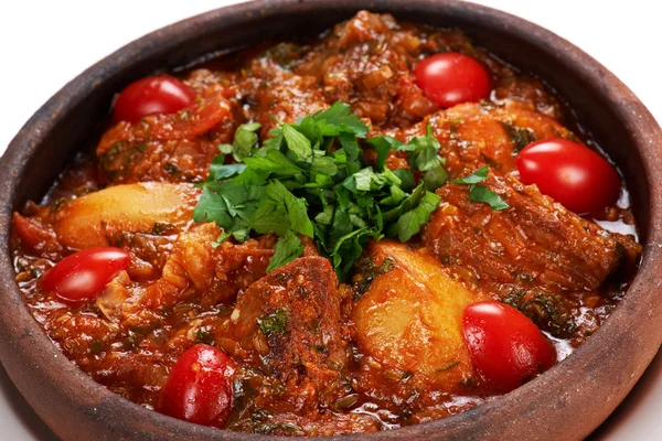 Stewed meat with potato — Stock Photo, Image