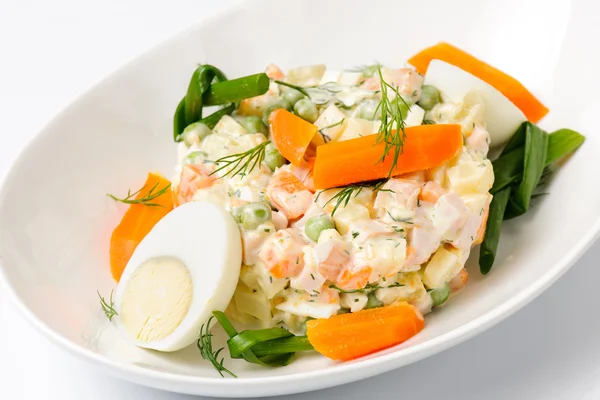 Salad Olivier. Russian traditional salad — Stock Photo, Image