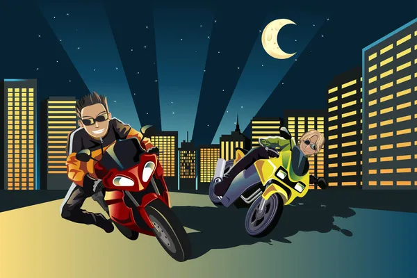 Motocyclistes — Image vectorielle