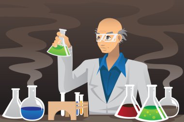 Scientist in lab clipart