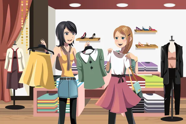 Shopping-Frauen — Stockvektor