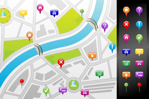 GPS sokak haritası — Stok Vektör