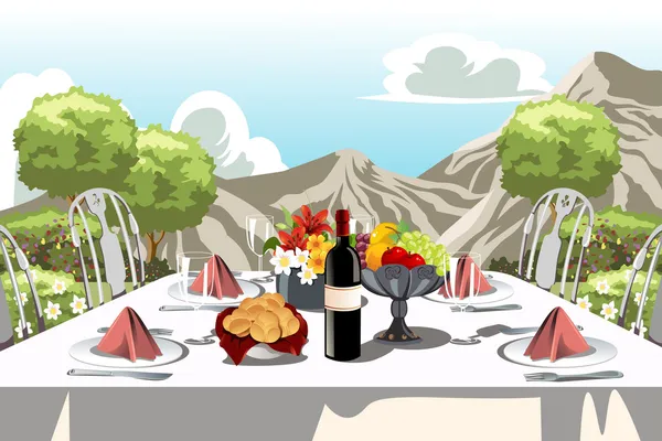 Arrangement de table Garden Party — Image vectorielle