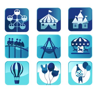 Theme park icons clipart