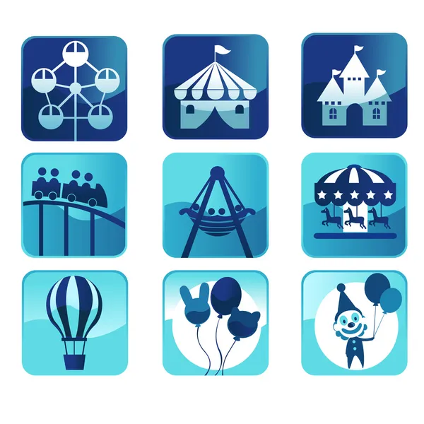 Theme park icons — Stock Vector