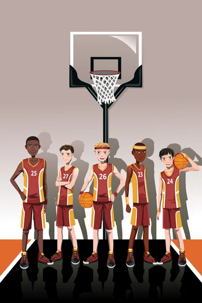 Giocatori della squadra di basket — Vettoriale Stock