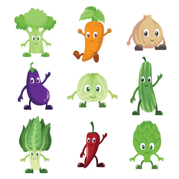 Персонажи овощей — стоковый вектор