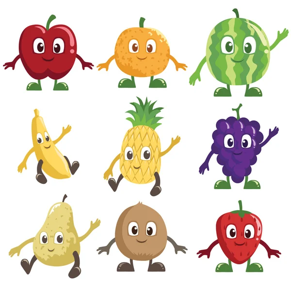 Caractères de fruits — Image vectorielle