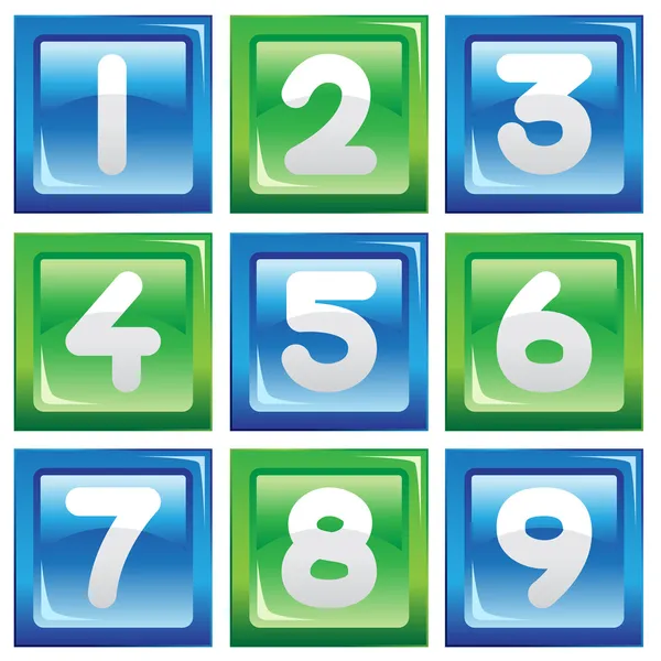 Conjunto de ícones de números — Vetor de Stock