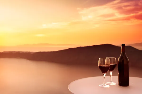 Κόκκινο κρασί ηλιοβασίλεμα — Φωτογραφία Αρχείου