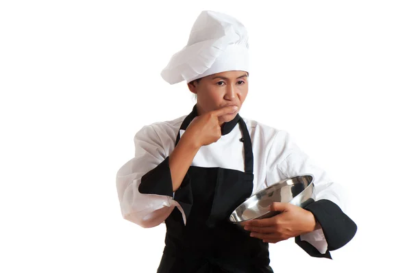Жінка як шеф-кухар — стокове фото