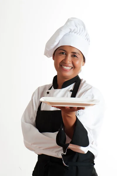 Mulher como chef de restaurante — Fotografia de Stock