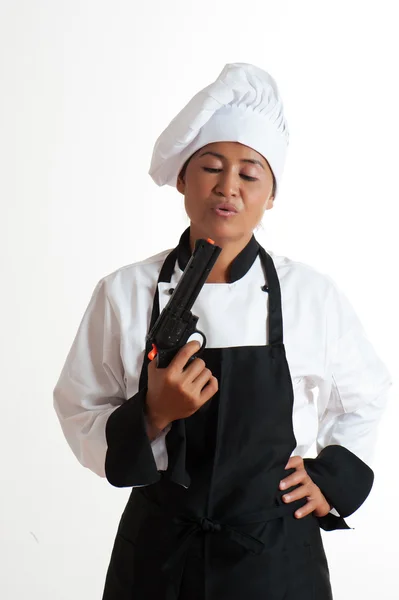Mulher como chef de restaurante — Fotografia de Stock