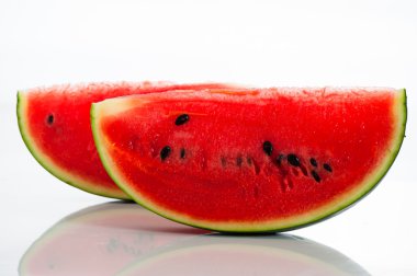 Two slices of fresh watermelon clipart