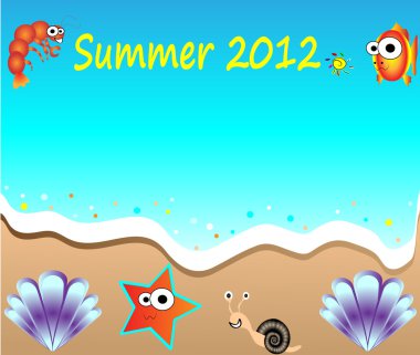 Summer holiday web and print template - tropical beach. Summer Beach Party Flyer - Vector Design clipart