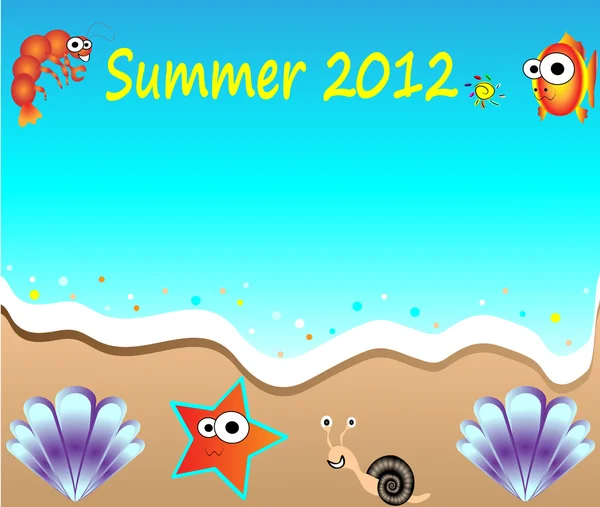Modèle web et imprimé pour les vacances d'été - plage tropicale. Summer Beach Party Flyer - Conception vectorielle — Image vectorielle