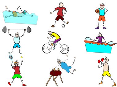 Olympics cartoon sport avatars vector illustration clipart