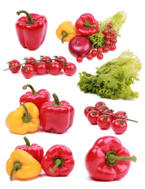 stüdyo fotoğraf vitamini sebze toplama gıda tema üzerinde beyaz arka plan üzerinde