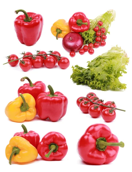 Studiofotos Vitamin-Gemüse-Sammlung über weißem Hintergrund zum Thema Lebensmittel — Stockfoto