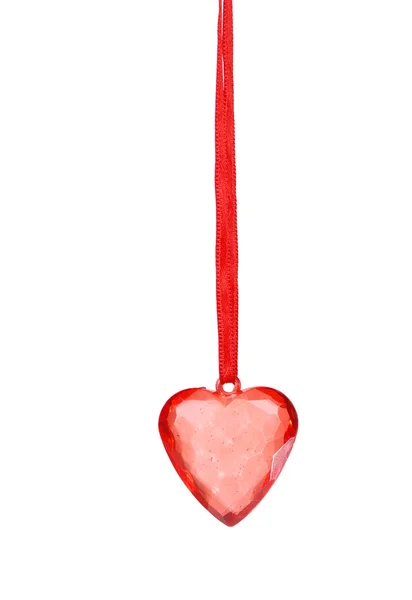 Rött halsband med hjärta — Stockfoto