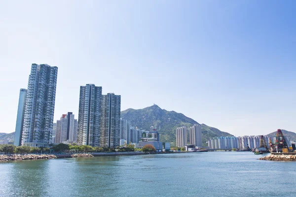 Hong kong appartementen langs de kust — Stockfoto