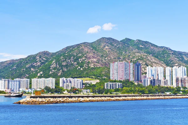 Hong Kong área residencial ao longo da costa — Fotografia de Stock