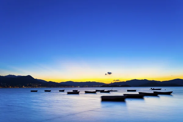 Zonsondergang kust in hong kong — Stockfoto