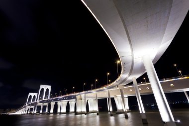 Sai Van Bridge in Macau at night clipart