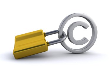 Copyright sign and padlock clipart