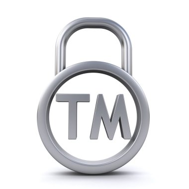 Trademark sign padlock clipart