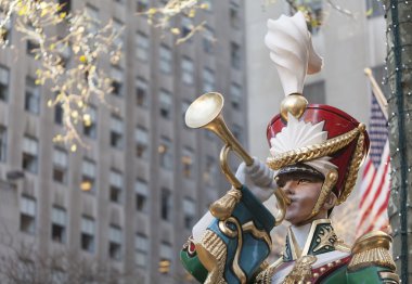 Toy Soldier Trumpeter at Rockefeller Center clipart