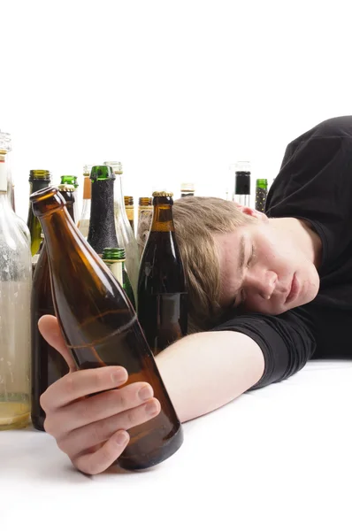 Junger Alkoholiker — Stock fotografie