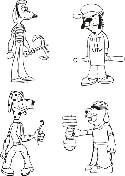 Köpek karikatürleri — Stok Vektör
